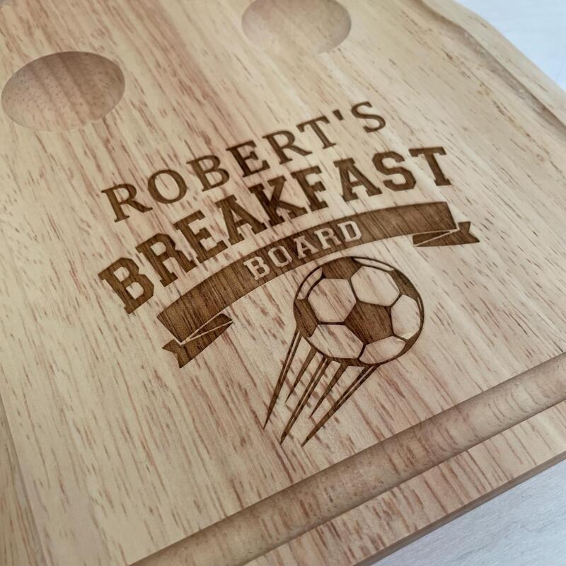 Personalised Dippy Egg Breakfast Board / Football Themed Gifts for Kids / Personalised Egg and Toast Board / Egg Cup Tray Birthday Easter - Dippy Egg - Dinosaur
