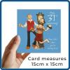 31st Anniversary Card - Time Flies - Polymer Clay Art by Erica Sturla - Funny Anniversary UK