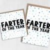 Farter of the year funny, rude, farting, fart Father’s Day card for dad, daddy, father from son, daughter, kids (Size A6/A5/A4/Square 6x6") - A6: Single card