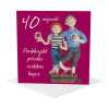 Penblwydd priodas ruddem hapus - Welsh 40th anniversary card - designed by Erica Sturla - 15cm square and blank inside, made in the UK