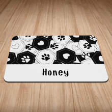 Personalised Hearts & Toe Beans Design Cat Bowl Mat