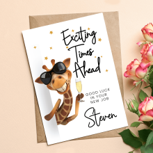 Personalised New Job Card - Exciting Times Ahead - Small (Approx. A6 | 105mm x 148mm | 4.1in x 5.8in) - Standard Smooth Card