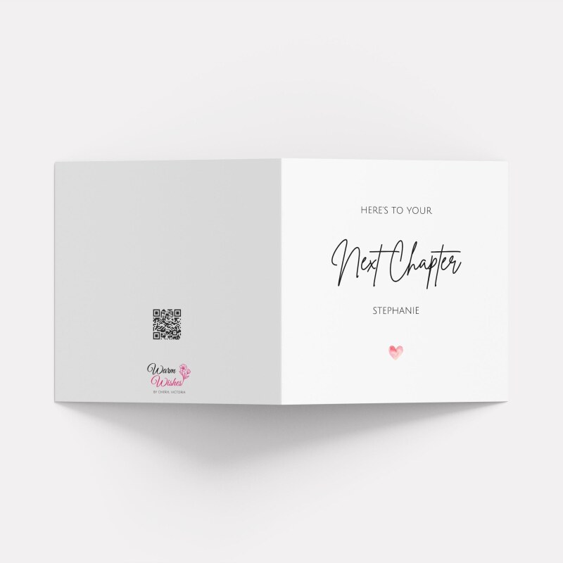 Personalised Leaving Card &ndash; Here&rsquo;s To Your Next Chapter &ndash; Farewell Card, Leaving Work Card, Goodbye Colleague Gift UK - Smooth No Message - Kraft Brown