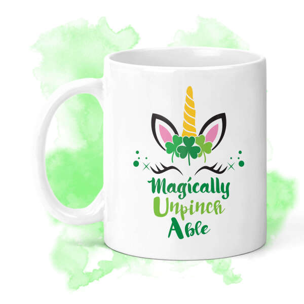 St. Patrick's Day Ceramic Mug - Magically Unpinch Able Unicorn