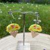 Polymer clay, Ice Cream Cone Hoop Earrings: Fun Summer Jewelry - silver