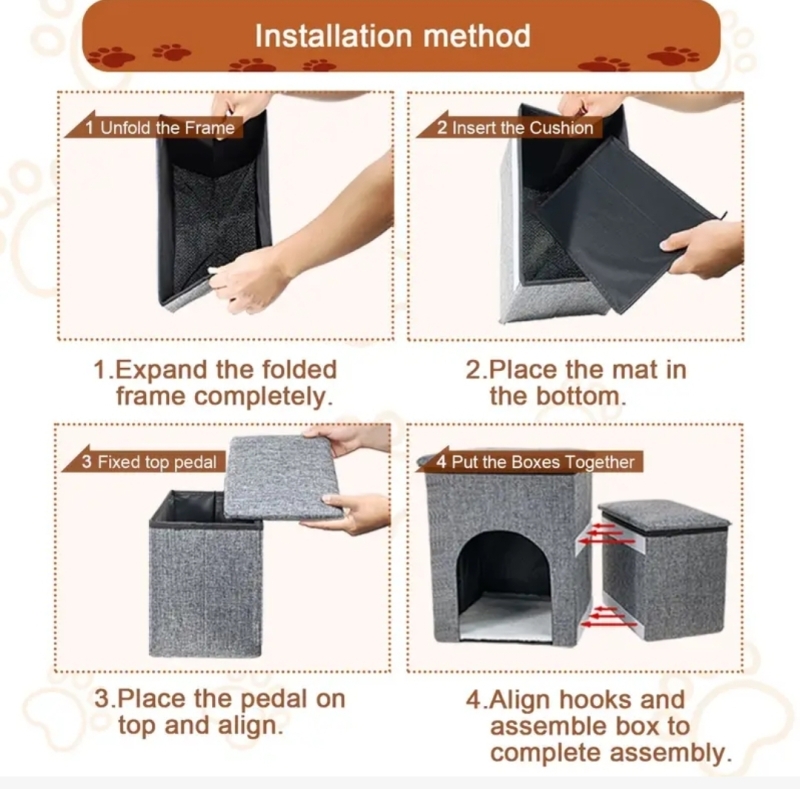 Foldable Pet Stairs with Cozy Condo, Storage & Scratcher 🐾