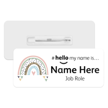 #hello my name is... Name Badge - Boho Rainbow