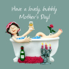 Holy Mackerel lovely bubbly Mother's Day card for mum - designed by artist Erica Sturla - 15cm square and blank inside for your message - made in the UK