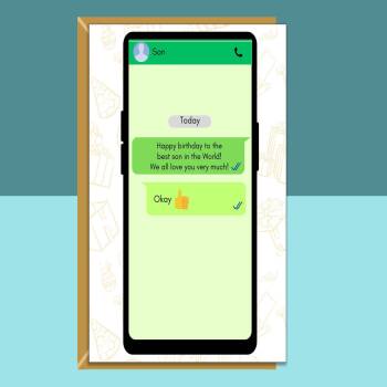 Funny Son Birthday Card - Personalised - From mum & dad - Ideal for 14th, 15th, 16th, 17th, or any other age.