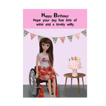 Lovely willy | Doll Card | Funny card for her | funny card friend