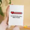 Anniversary Card For Boyfriend or Husband Love Card For Husband Anniversary Card For Gamer Full Health Bar - Portrait (5x7) / Blank Inside