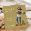Funny Coffee Lover Birthday Card - Barista Gift - Caffeine Addict Birthday greetings - Full of Beans Card For Her