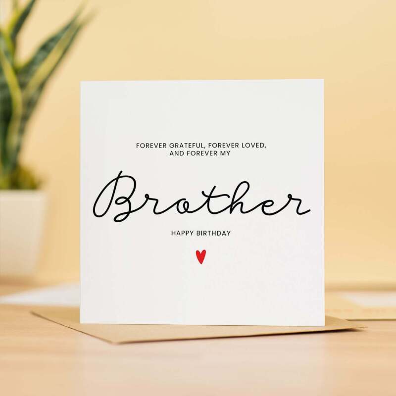 Brother Birthday Card For Him, Wonderful Brother Birthday Card, Birthday Gift For Brother, Brother Birthday Gift - Square (5.5x5.5) / Blank Inside