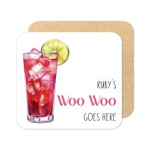 Personalised Woo Woo Coaster | Personalised Cocktail Coaster