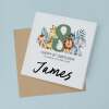 Personalised 8th Birthday Children's Card Jungle Themed Eighth Birthday Card For Boy or Girl Eight Years Custom Card - Square (5.5x5.5) / Blank Inside