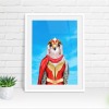 Falcon in clothes, animal print, wall art - A5 - Glossy
