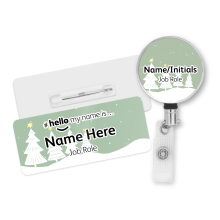 #hello my name is... Name Badge & Metal ID Reel - Winter Trees