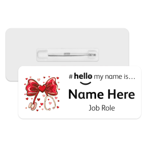 #hello my name is... Name Badge - Valentine's Coquette Bow