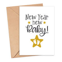 New Baby Card - New Year New Baby - Small (Approx. A6) - Standard Smooth Card