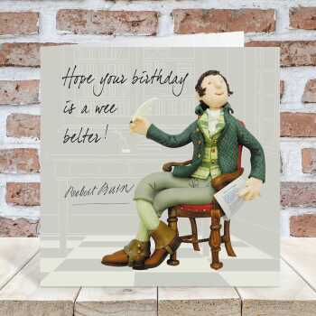 Wee belter, Robert Burns birthday card - designed by Erica Sturla - 15cm square and blank inside, made in the UK