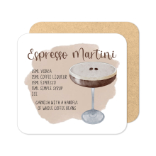 Cocktail Recipe Coaster - Espresso Martini