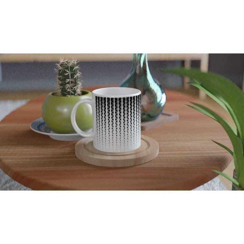 Black Diamond Abstract Mug - Ceramic White