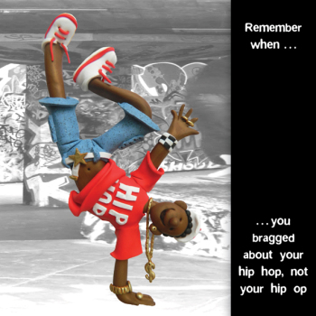 Holy Mackerel blingy birthday card featuring a hip hop music character - designed by artist Erica Sturla - 15cm square and blank inside for your message - made in the UK