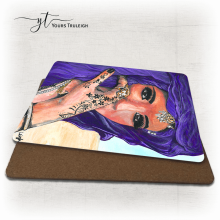 Amazigh Girl - Purple - Ceramic Mug, Hardboard Coaster & Placemat Set - Amazigh Girl - Purple