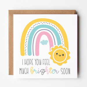 Get Well Soon Card - I Hope You Feel Much Brighter Soon