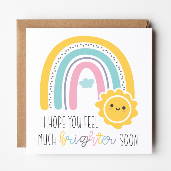 Get Well Soon Card - I Hope You Feel Much Brighter Soon - Standard Smooth Card