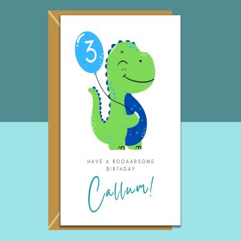 Personalised Birthday Card for any age - 1st, 2nd, 3rd, 4th, 5th - For nephew, grandson, son, brother, or any one else - Customised Card.