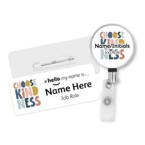 #hello my name is... Name Badge & Metal ID Reel - Choose Kindness