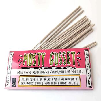MUSTY GUSSET Funny Smells Fragrance Sticks | Vegan | Aromatherapy | Funny Gift | Stocking Filler | Secret Santa |