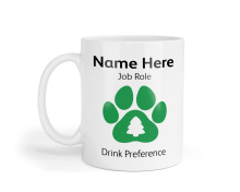 Personalised Ceramic Mug - Christmas Tree Paw Print