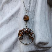 Gold Tiger's Eye sterling Silver Necklace