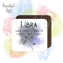 Birthday Coaster - Star Sign with Astrology Background - Aquarius