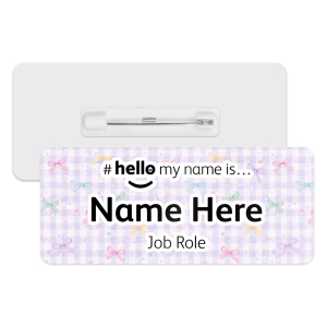 #hello my name is... Name Badge - Pastel Bow Gingham