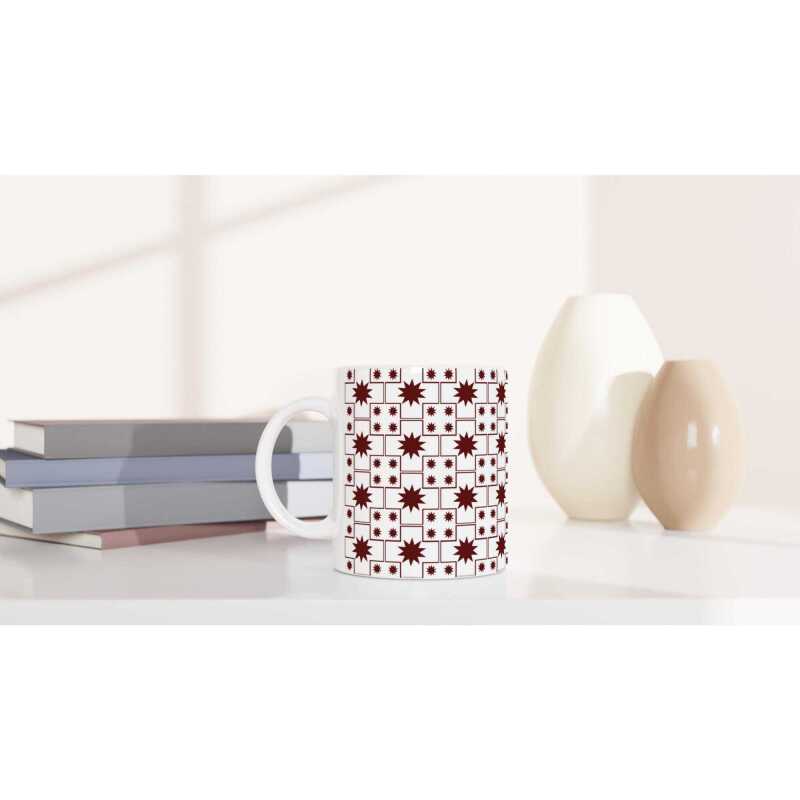 Star Tile Pattern Mug - Ceramic White