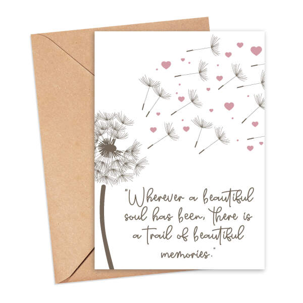 Sympathy Card - A Trail of Beautiful Memories... - Small (A6)