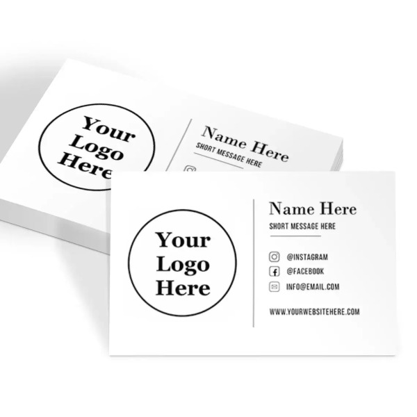 Custom Business Cards - Business Logo with Social Media - Sample
