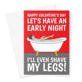 Happy Valentine's Day Card - Funny Early Night Naughty Joke - A5 Greeting Card