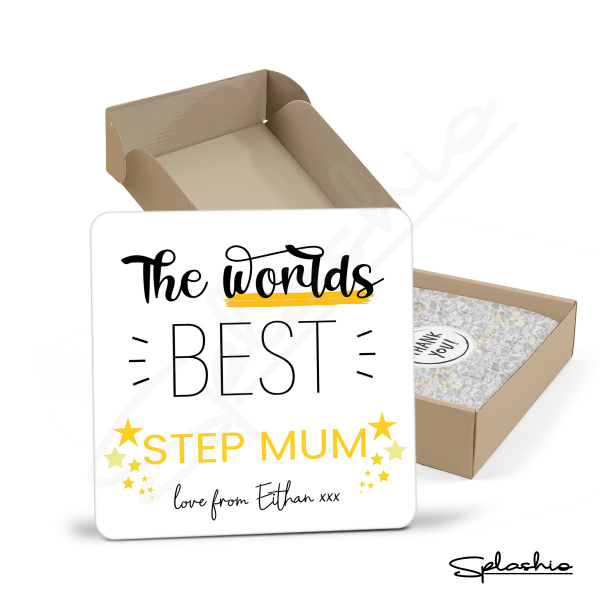 Personalised World's Best Step Mum Coaster