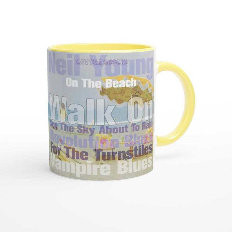 Neil Young On The Beach Album Track Mug - Ceramic White
