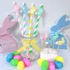 Easter Bunny Straws, Easter Table Decor, Rabbit straws, Bunny cupcake/food picks - 4 straws