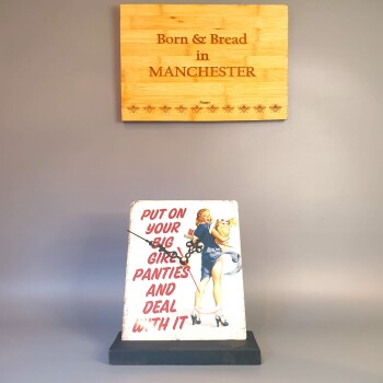 The Metal Table Clock Signs - Empowering quote "PUT ON YOUR BIG GIRL PANTIES AND DEAL WITH IT"
