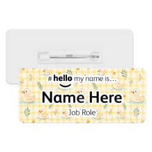 #hello my name is... Name Badge - Pastel Gingham Ducks
