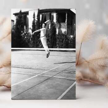 Vertical lift - vintage black and white themed card - 12.6 x 17.7cm and blank inside - made in the UK