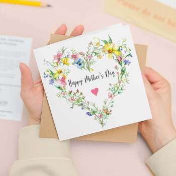 Mother's Day Card For Mum Happy Mother's Day Mothers Day card Mothering Flower Wreath Mother's Day Card For Mom Mommy Mum Mummy