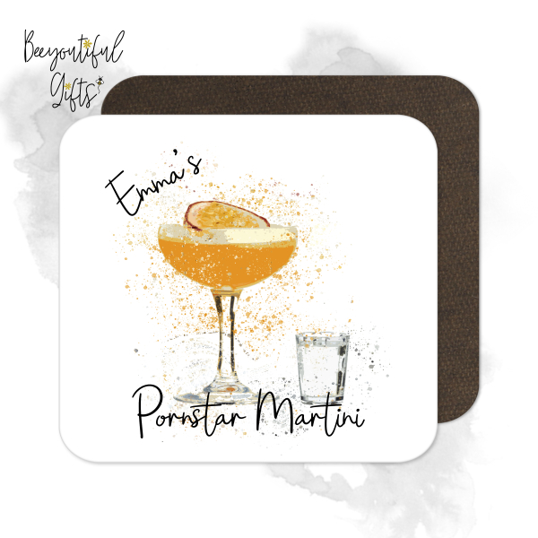 Personalised Pornstar Martini Coaster with Splash Effect