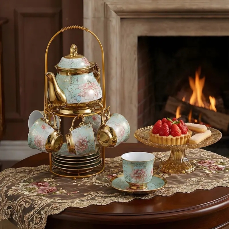 Elegant 20-Piece European Ceramic Tea & Coffee Set